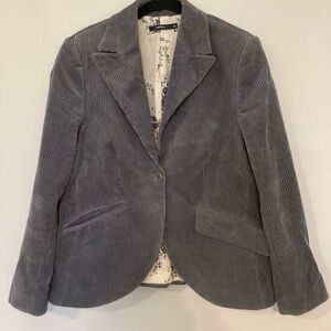 Cortefiel Gray Corduroy Blazer sz 10